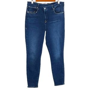 Good American Good Legs High Rise Criss Cross Jeans Size 18